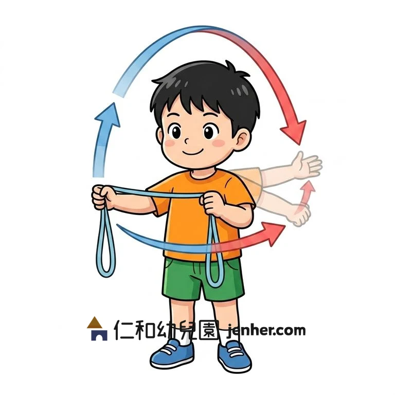 アクティビティ 5-22: 肩幅ロープ前後ぐるぐる回し